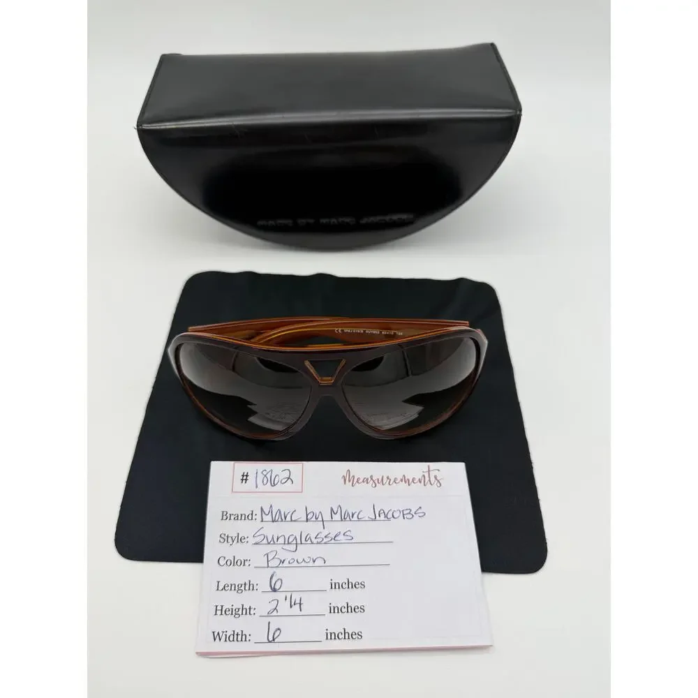 Marc by Marc Jacobs Dark Brown Navigator Goggle Sunglasses Case OUY902 MMJ 019/S